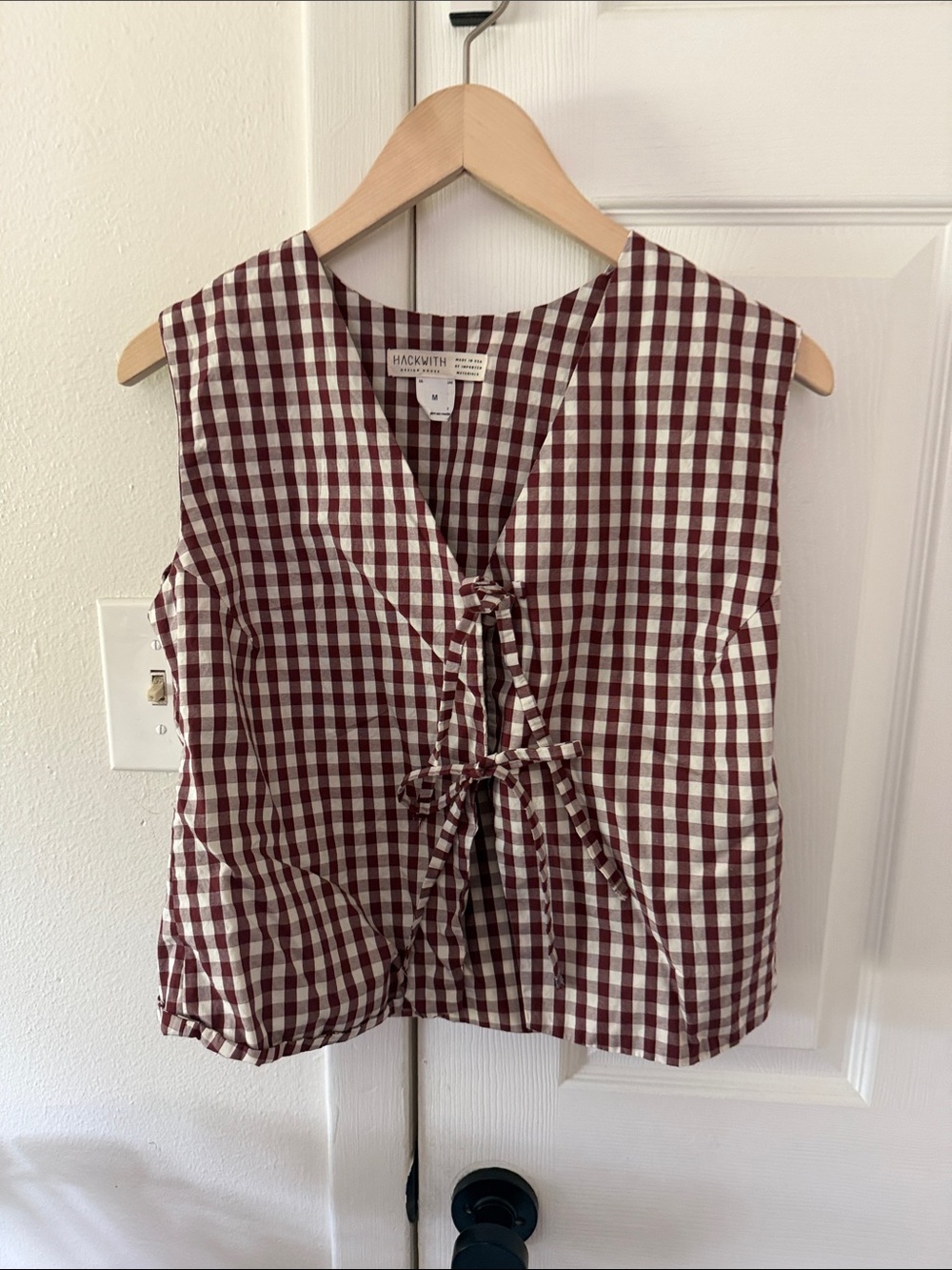 Hackwith Design House Limited Run: Tie Vest - Maroon, M - Picture 2 of 5